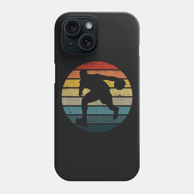 Basketball Player Silhouette On A Distressed Retro Sunset graphic Phone Case by theodoros20