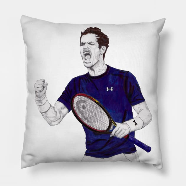 Tennis Andy Murray Pillow by paulnelsonesch