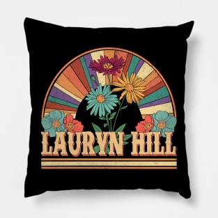 Lauryn Flowers Name Hill Personalized Gifts Retro Style Pillow