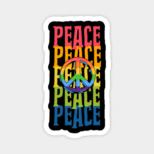 RAINBOW Peace Sign Activist Magnet