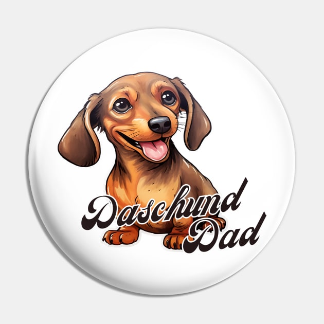 Daschund Dad T-Shirt - Dog Lover Gift, Pet Parent Apparel Pin by Baydream