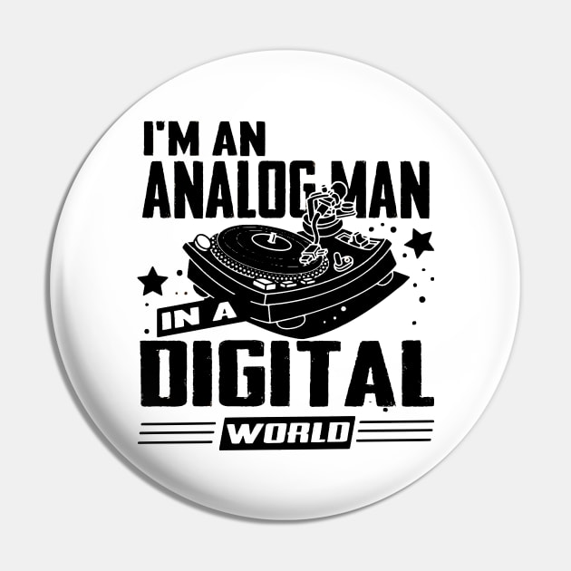 Analog Man Digital World Pin by melostore