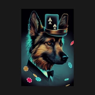 German Shepherd Poker Player T-Shirt