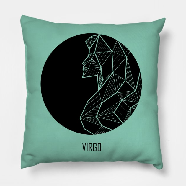 Virgo - Geometric Astrology Pillow by alcateiaart