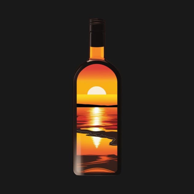 "Sunset Symphony: The Radiance of Bottle Glass" by abdellahyousra