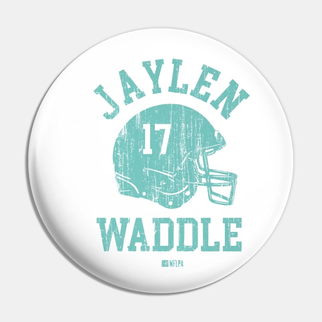 Jaylen Waddle Miami Helmet Font Pin by TodosRigatSot