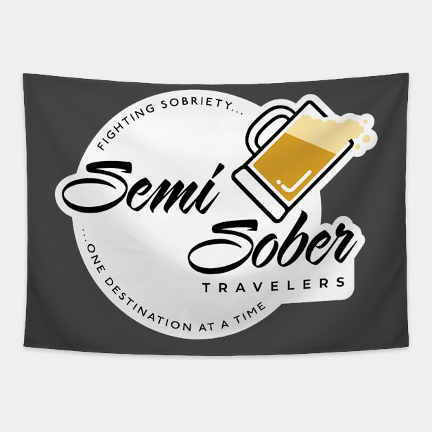 Semi-Sober Traveler Beer with solid background Tapestry by Speed & Sport Adventures