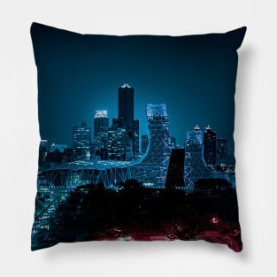 Night city at Night Pillow