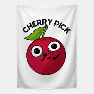 Cherry Pick Funny Fruit Pun Tapestry