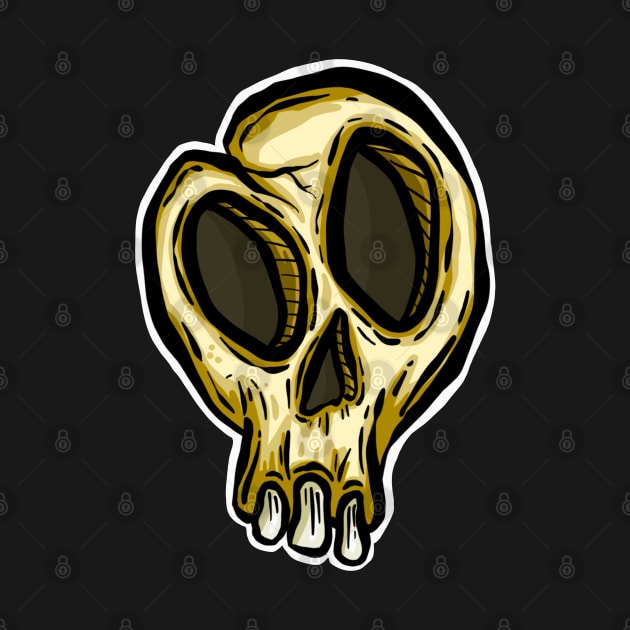 Spooky Halloween Skull Cartoon Illustration by Squeeb Creative