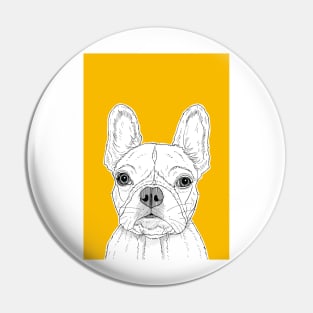 French Bull Terrier ( yellow background ) Pin