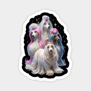Long Haired Dogs | Cute Fluffy Dog Lover Tee Magnet