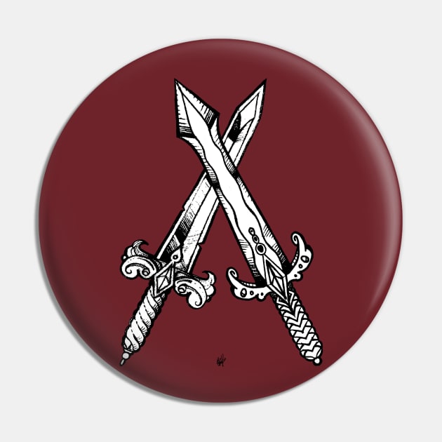 Swords Duel Pin by TattooTshirt