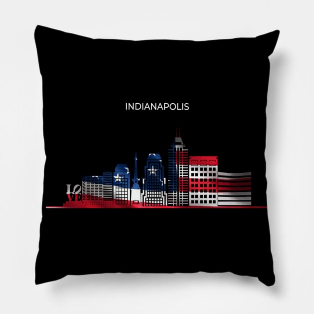 Great US City Indianapolis Pillow by gdimido
