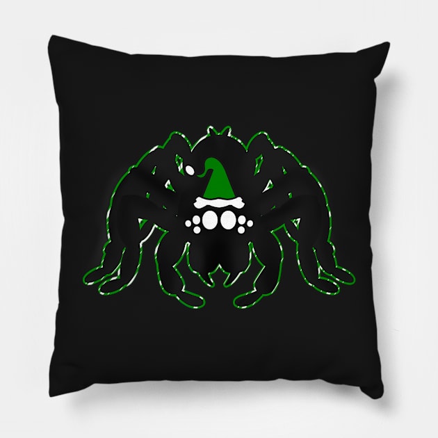 Santa Spider (Green Peppermint 1) Pillow by IgorAndMore