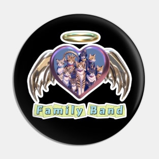 Cat Family Band Pin