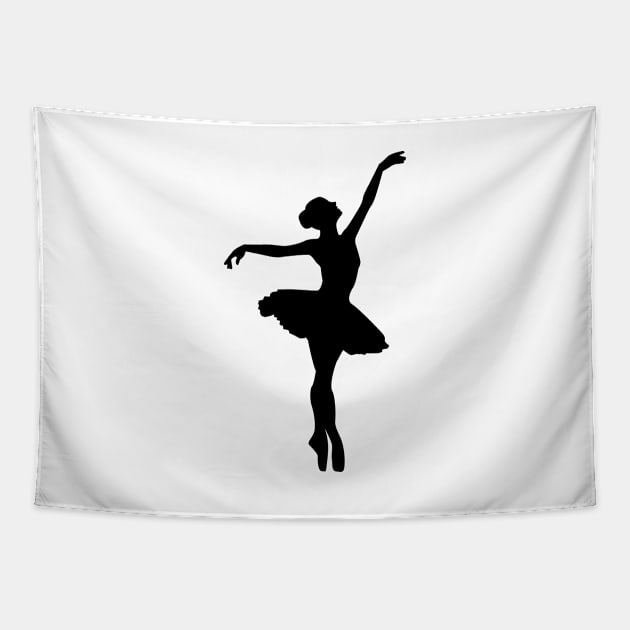 Ballet Ballerina - silhouette Tapestry by KC Happy Shop