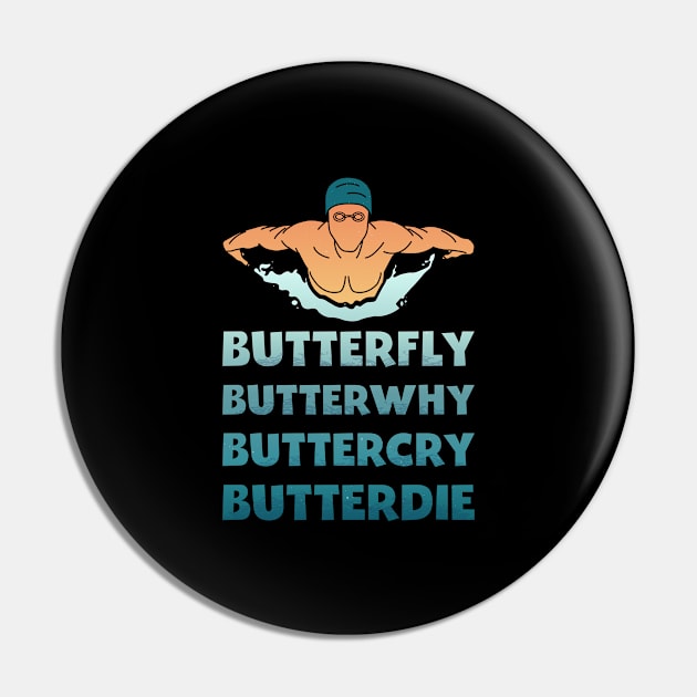 Swimmer Butterfly Quote Watersports Swim Pin by Anassein.os