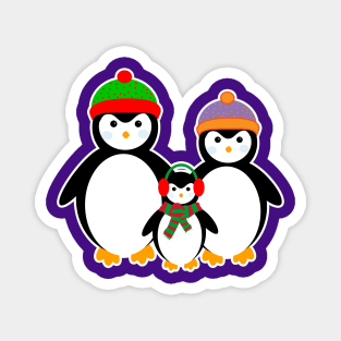 Cute Penguin Family Magnet