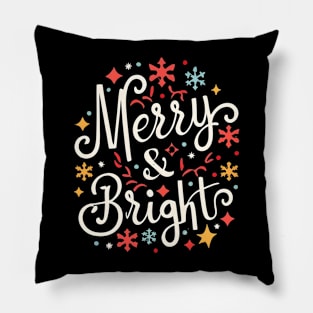 Merry and Bright Christmas Pillow