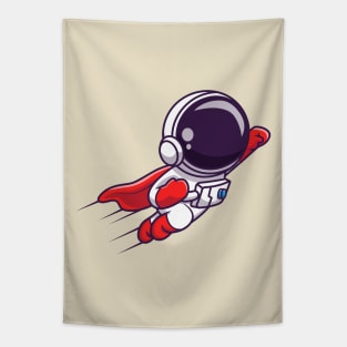 Cute Astronaut Super Hero Flying Tapestry