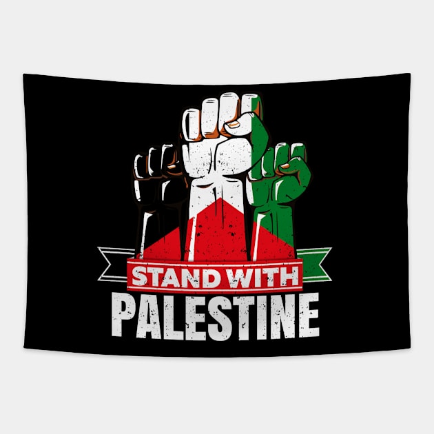 Stand With Palestine Will Be Free Flag Free Jerusalem, Free Gaza Tapestry by JJDezigns