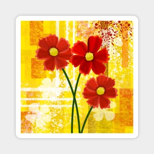 Red Flowers Magnet