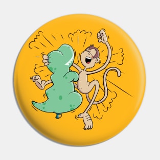 Cute Monkey junior meets his inflatable Arch Enemy Pin