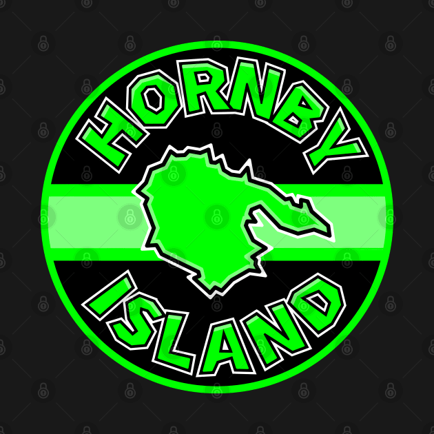 Hornby Island Simple Round Design - Bright Lime Green - Hornby Island by City of Islands