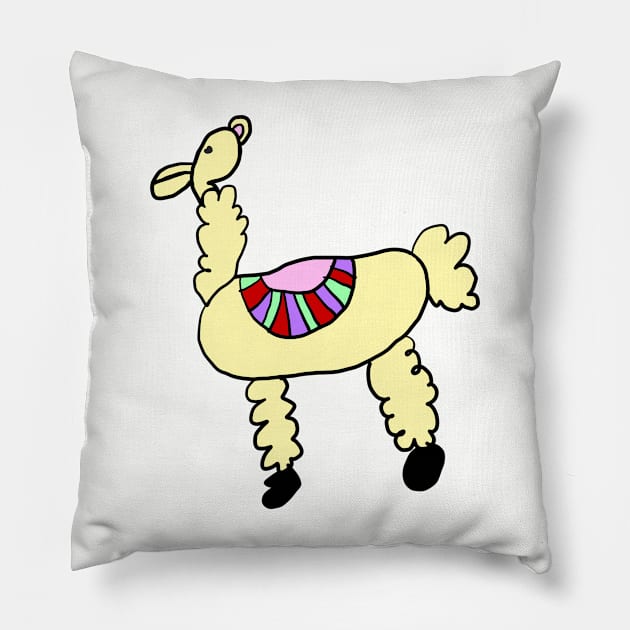 Kids Llama Drawing Pillow by KatieMorrisArt