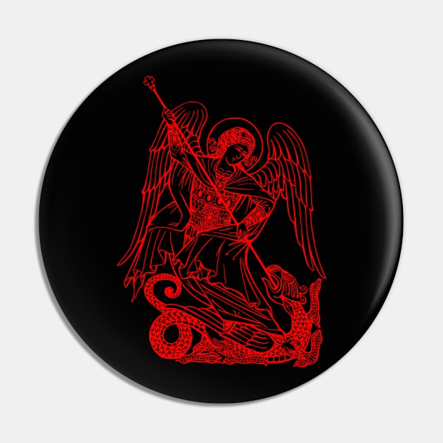 Saint Michael vanquishing the dragon (red neon) Pin by la chataigne qui vole ⭐⭐⭐⭐⭐