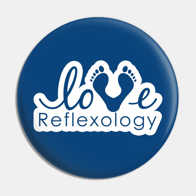 Love Reflexology - (white outline) blue font Pin by Balanceandharmonyforreflexologists