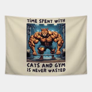 Cats and Gym Tapestry