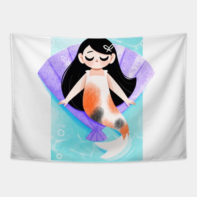 Koi Mermaid Tapestry by Lobomaravilha