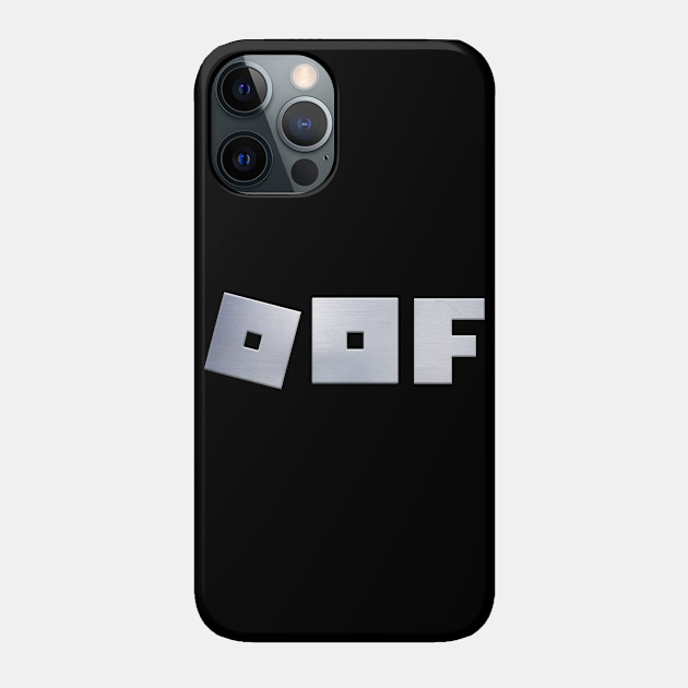 Roblox Logo Game Oof Single Line Metal Texture Gamer Roblox Phone Case Teepublic - roblox logo in white