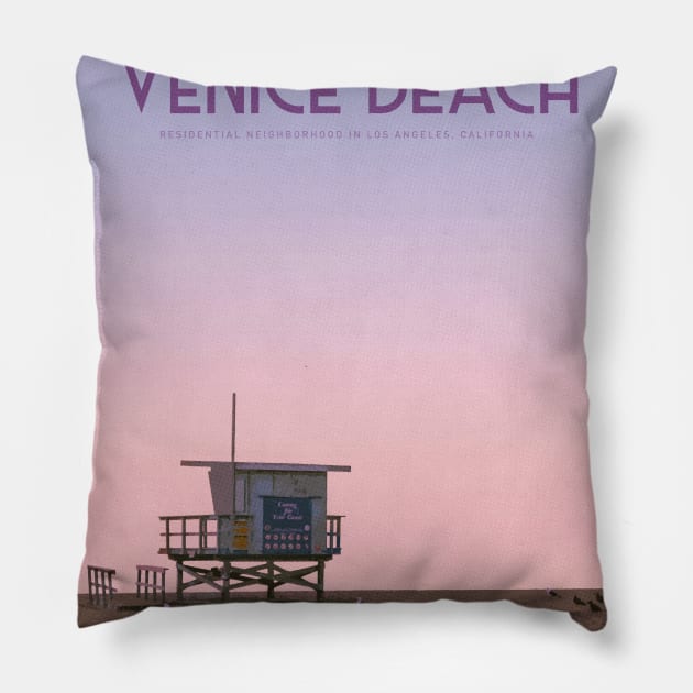 Visit Venice Beach Pillow by Mercury Club