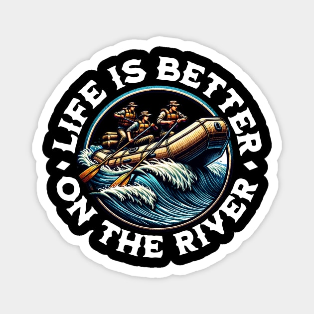 Life Is Better On The River Magnet by The Jumping Cart