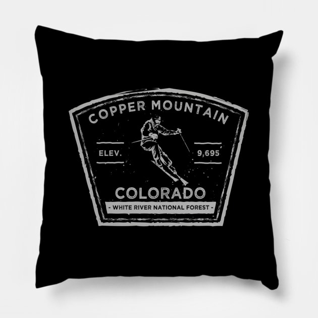Copper Mountain Colorado Snow Skiing Pillow by Weirdcore