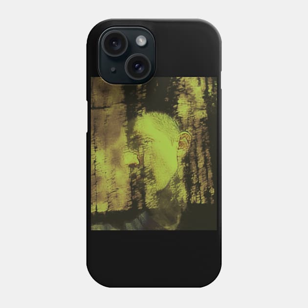 Portrait, digital collage and special processing. Masterpiece. Man looking to car window, reflection. Summer. Desaturated yellow. Phone Case by 234TeeUser234