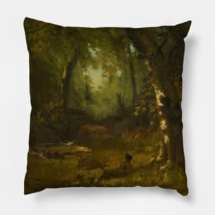 Landscape With Huntsman by George Inness Pillow