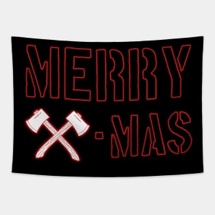 Axe Throwing Christmas Gift | Merry Christmas Tapestry