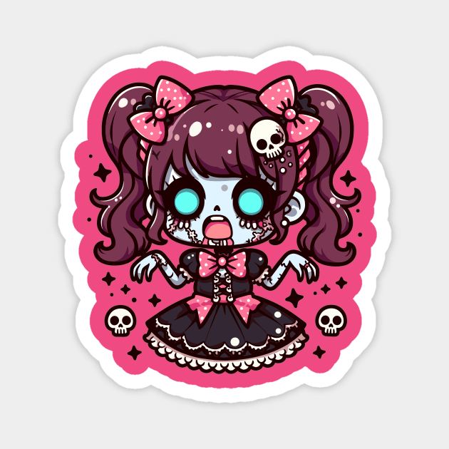 Zombie Girl Kawaii Magnet by DesignDinamique