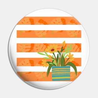 Stripe flowers and leaves Pin