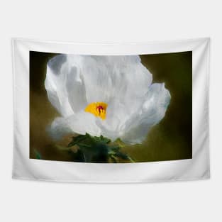 Glowing White Prickly Poppy Wildflower Tapestry