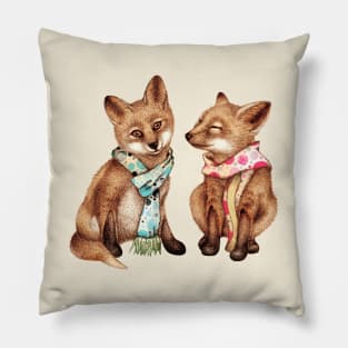 Red Fox Kits Pillow