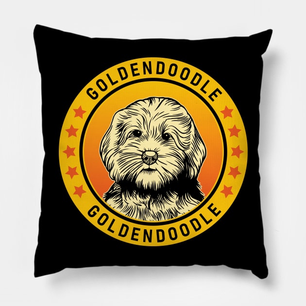 Goldendoodle Dog Portrait Pillow by millersye