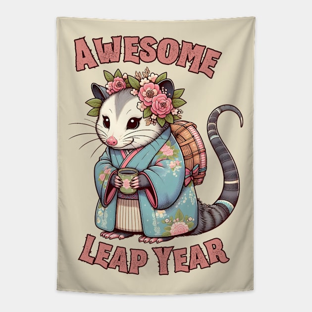 Possum Leap year Tapestry by Japanese Fever