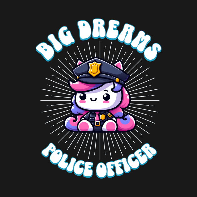 Big Dreams Police Officer Unicorn Ocean Edition by Pink & Pretty