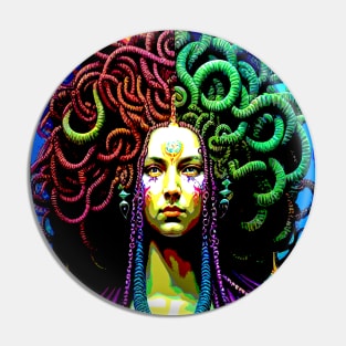 Beautiful Fierce Medusa Goddess Pin