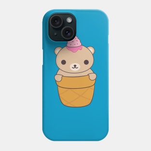 Brown Ice Cream Bear T-Shirt Phone Case